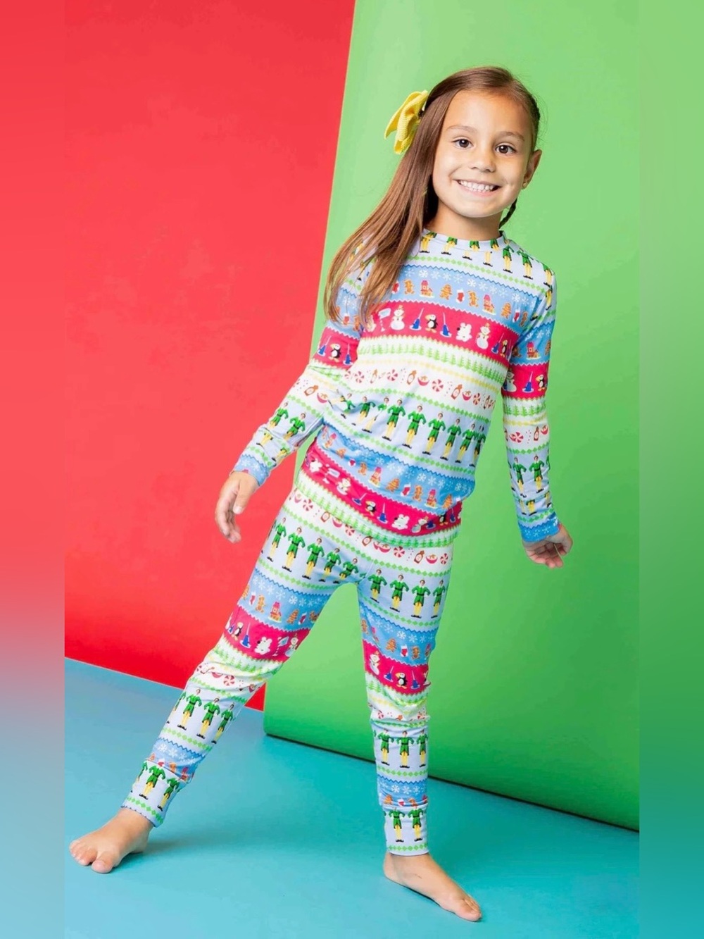 Bums & Roses🌹Buddy The Elf Fair Isle Winter Wonderland Long Sleeve Pajama Set 3T